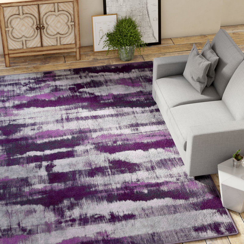 Williston Forge Demetrius Purple/Gray Area Rug & Reviews | Wayfair
